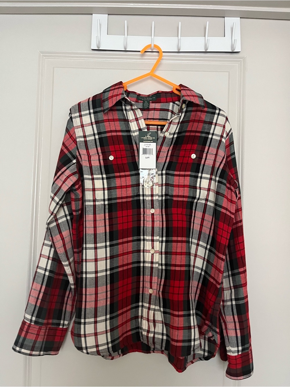 LRL Lauren Jeans Co Red Plaid Button-Up Shirt - Classic Flannel Style